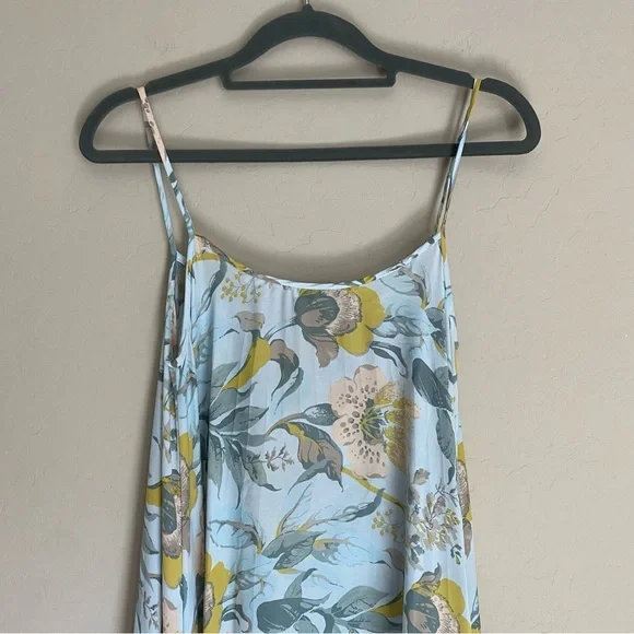 Vince Floral Pleated Midi Dress - Blue and Yellow - Picture 9 of 11